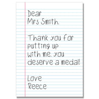 Personalised Deserve A Medal Teacher Card